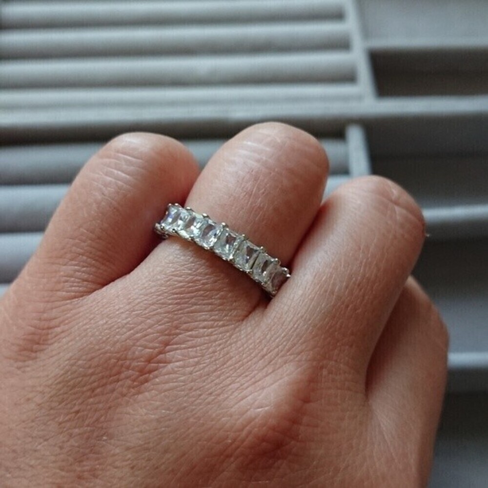 Cubic Zirconia silver tone Ring size 7 - Picture 6 of 12